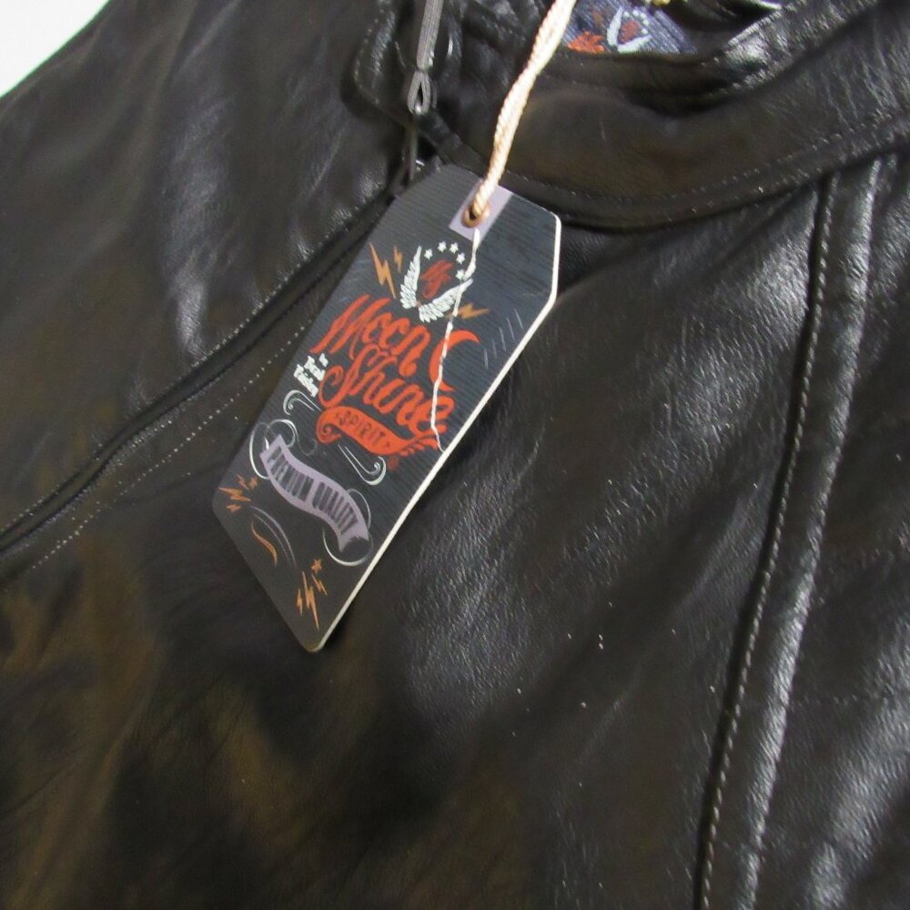 NWT Brad Paisley Moonshine Spirit Black Faux Leather Vest Boot Barn Men’s M - Picture 7 of 8